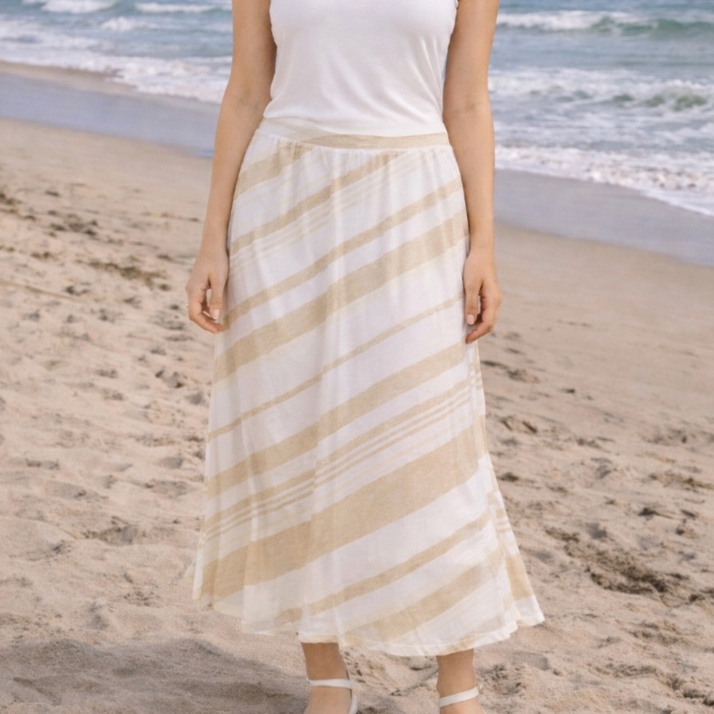 🔥 NWOT Cato woman two tone stopes maxi skirt